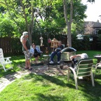 Out on the patio with Laura & Mom